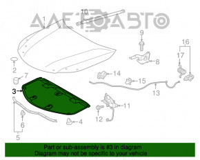 Izolarea capotei Toyota Avalon 13-18 se desprinde