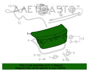 Capota portbagajului Toyota Avalon 13-18 roșie 3T0, mâner