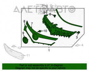 Grila radiatorului Toyota Avalon 13-15 hibrid cu emblema