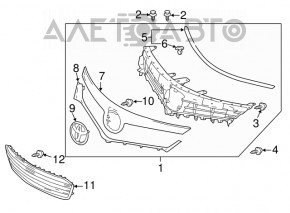 Решетка радиатора grill Toyota Avalon 13-15 hybrid с эмблемой