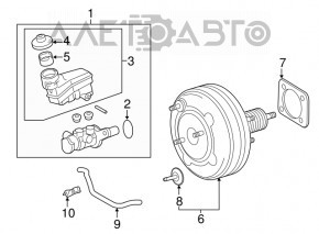 Cilindrul principal de frână Toyota Camry v55 15-17 SUA fără piston