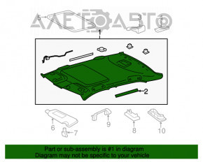 Обшивка потолка Toyota Camry v40 07-09 серая, под люк, под чистку