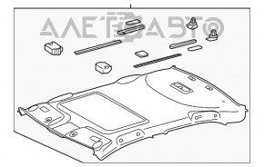 Обшивка потолка Toyota Camry v50 12-14 usa под люк, серый, под химчистку,заломы