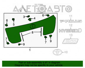 Capacul panoului usii portbagajului Toyota Prius 50 16-