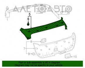 Capacul portbagajului central al usii Toyota Prius 50 16- negru, uzat