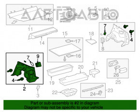 Capacul arcului stâng Toyota Prius V 12-17 gri închis