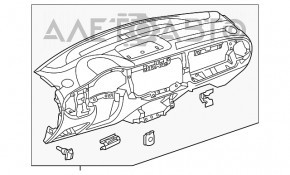 Torpedo cu airbag pentru VW Beetle 12-19 cu panou frontal negru, zgârietură, defect la emblema.