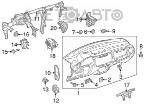 Torpedo cu airbag pentru VW Beetle 12-19 cu panou frontal negru, zgârietură, defect la emblema.