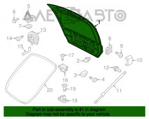 Дверь багажника голая VW Beetle 12-19 черный L041 тычки