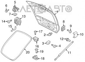 Дверь багажника голая VW Beetle 12-19 черный L041 тычки