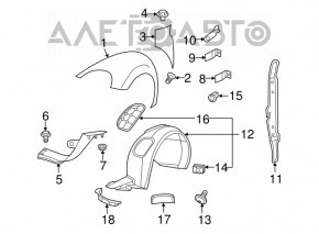 Decorație aripă stânga față VW Beetle 12-19 nou original OEM