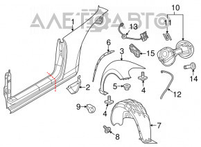 Подкрылок задний правый VW Beetle 12-19