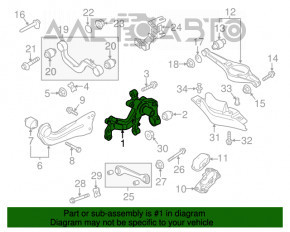 Butucul roții spate stânga VW Beetle 12-19 cu capac de protecție