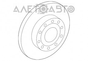 Placă de frână spate dreapta VW Beetle 12-19 253/10mm ruginită