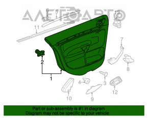 Capacul usii, cartela din spate dreapta VW Jetta 11-18 USA negru cu insertii gri