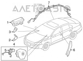 Подушка безопасности airbag пассажирская в торпеде VW Jetta 11-18 USA ржавый пиропатрон, дефект фишки