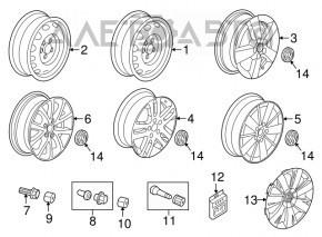 Roată de 16 inch pentru VW Jetta 11-18 SUA, tip 1, fără capac central