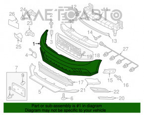 Бампер передний голый VW Jetta 15-18 USA