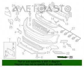 Inserție grilă laterală pentru bara de protecție față stânga VW Jetta 15-18 SUA fără PTF AND