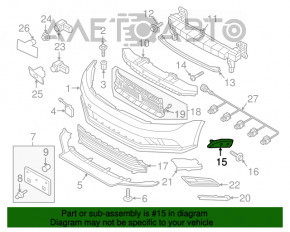 Крепление переднего бампера левое VW Jetta 11-14 USA