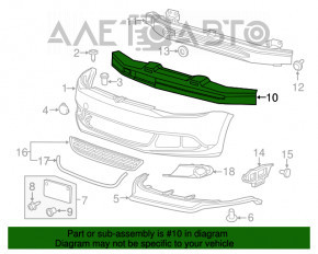 Absorbantul de bara fata VW Jetta 11-14 SUA este rupt.