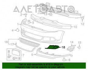 Решетка переднего бампера боковая правая VW Jetta 11-14 USA без птф, потертость