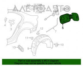 Лючок бензобака VW Jetta 11-18 USA в сборе, сломаны защелки