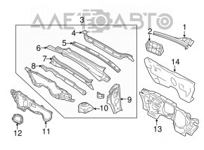 Grila stergatoarelor din plastic stanga VW Jetta 11-18 SUA tip 2