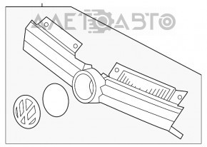 Решетка радиатора grill VW Jetta 11-14 USA без значка, песок,