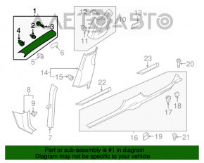 Capacul suportului frontal dreapta superioara VW Passat b8 16-19 SUA bej, pentru curatare chimica.