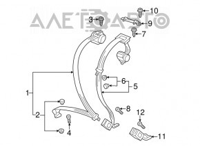 Centura de siguranță spate centrală VW Passat b8 16-19 USA bej, pentru curățare chimică.