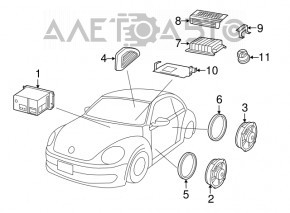 Radio cu monitor pentru VW Jetta 15-18 SUA, 6 butoane