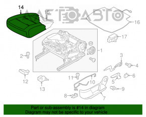 Пассажирское сидение VW Tiguan 09-17 без airbag, тряпка, черное, механическое, под чистку, отсутствует заглушка на ручке