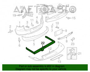 Amplificatorul de bara spate VW Tiguan 09-17 traversează carligul de remorcare, sudura a crăpat, suportul este îndoit.