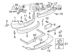 Amplificatorul de bara spate VW Tiguan 09-17 traversează carligul de remorcare, sudura a crăpat, suportul este îndoit.