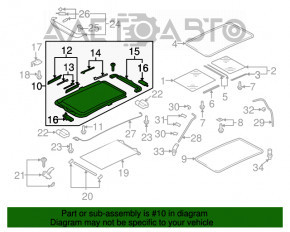 Geam panoramic complet pentru VW Tiguan 09-17, cu perdea gri pentru curățare