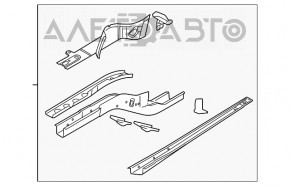 Panoul frontal stânga cu stâlp central pentru VW Tiguan 09-17, roșu.