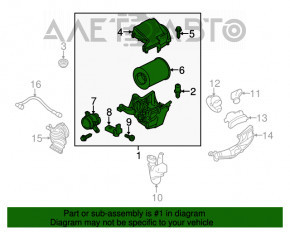 Corpul filtrului de aer Ford Focus mk3 11-18 2.0 cu debitmetru