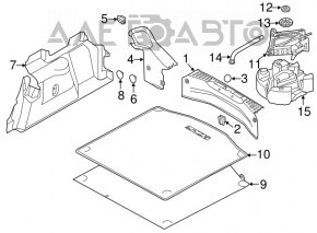 Накладка проема багажника Ford Focus mk3 11-18 4d центр, царапины