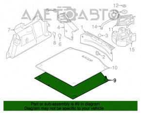 Пол багажника Ford Focus mk3 11-18 4d черн, под химчистку