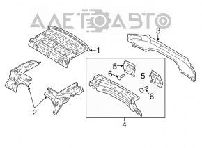 Panoul din spate al Ford Focus mk3 11-18 4d, complet asamblat din 2 piese, culoare grafit, pe caroserie.