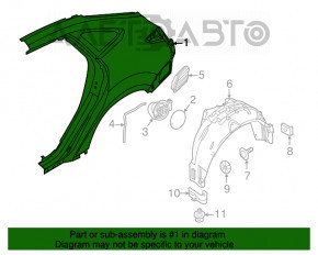 Aripa spate dreapta Ford Focus mk3 11-18 4d, gri, bare