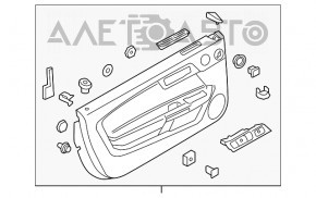 Capacul ușii, cartela frontală stânga Ford Mustang mk6 15- piele neagră, zgârieturi