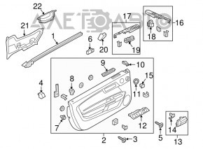 Capacul ușii, cartela frontală stânga Ford Mustang mk6 15- piele neagră, zgârieturi