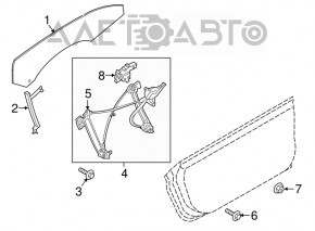 Стеклоподъемник без мотора передний левый Ford Mustang mk6 15- купе