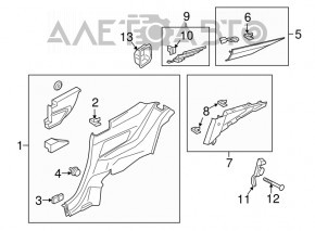 Cartela din spate stânga Ford Mustang mk6 15- cupé negru, zgârietură