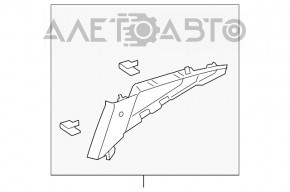 Capac spate bara dreapta fata Ford Mustang mk6 15- coupe negru, uzat