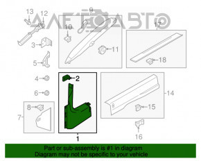 Capacul amortizorului frontal dreapta jos Ford Mustang mk6 15- negru, uzat