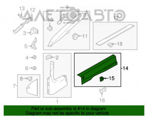 Capac prag interior stânga Ford Mustang mk6 15- negru