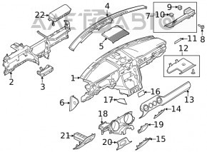 Panoul frontal cu AIRBAG pentru Ford Mustang mk6 15- negru